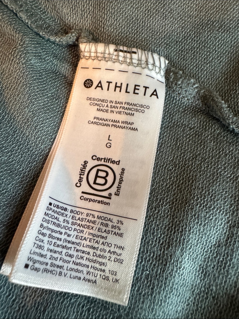 Athleta Sage Green Lightweight Open-Front Wrap Cardigan - Picture 5 of 7